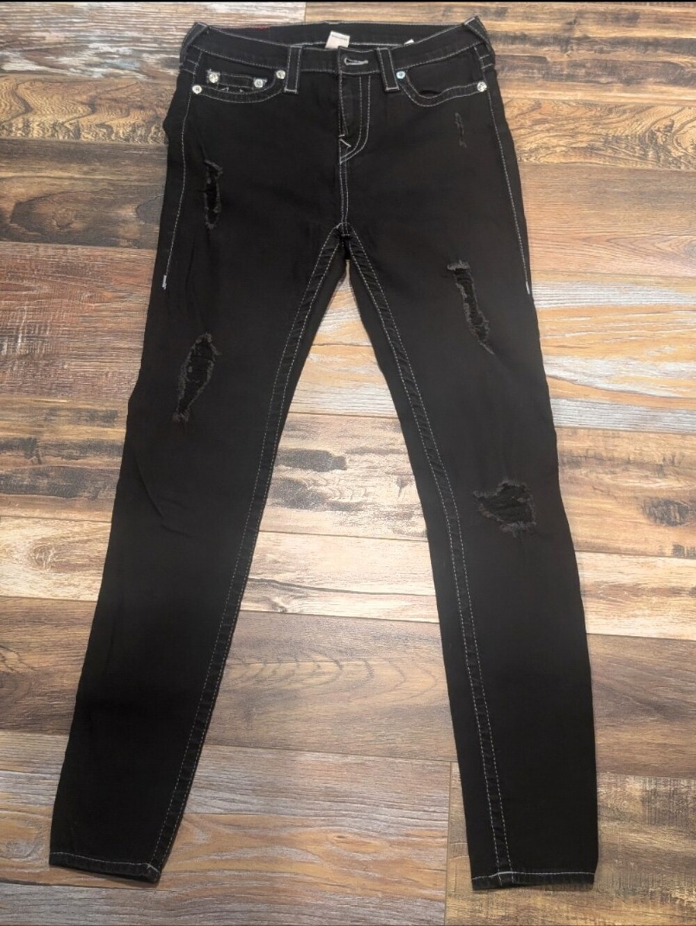 True Religion Distressed Black Jean